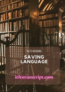 SAVING LANGUAGE