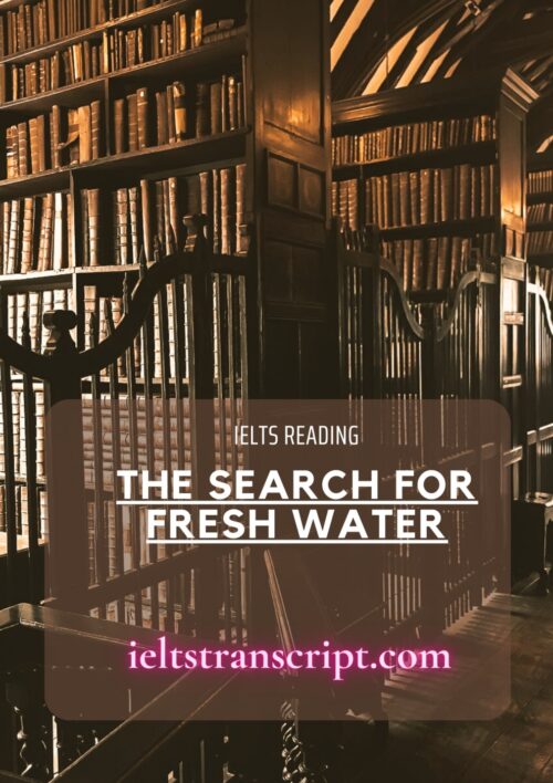 THE SEARCH FOR FRESH WATER