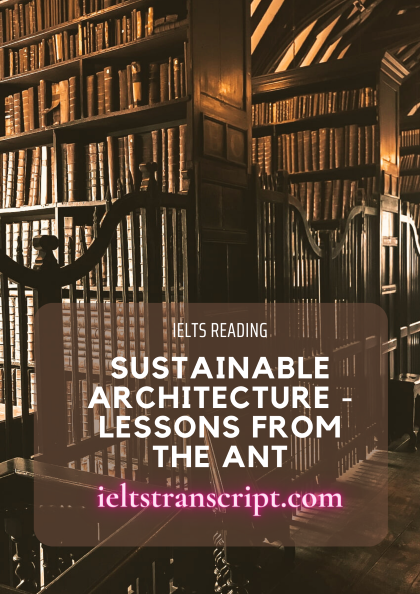 Sustainable architecture - lessons from the ant