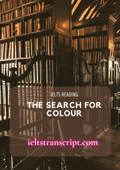THE SEARCH FOR COLOUR