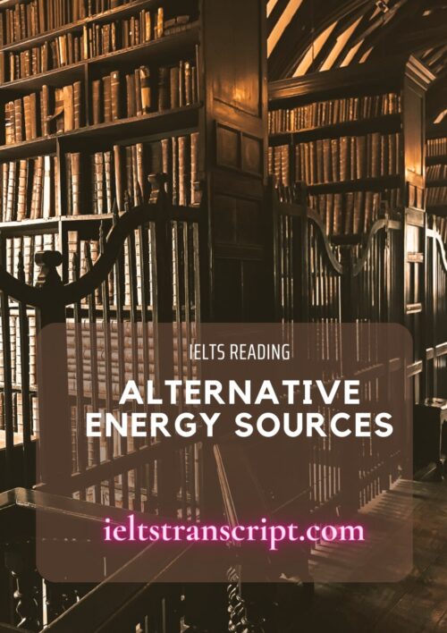 ALTERNATIVE ENERGY SOURCES