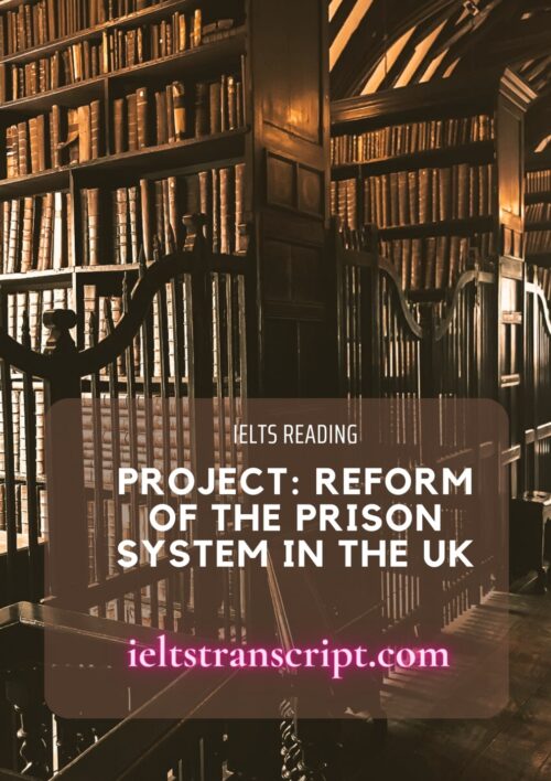 PROJECT: Reform Of The Prison System In The UK