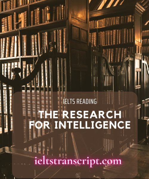 The Research for Intelligence